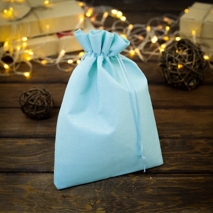 Мешочек подарочный из холщи, голубой, 20 х 28 см