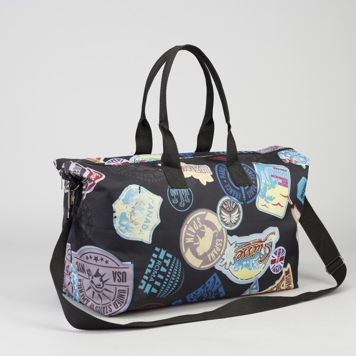 Сумка дорожная «Марки», 1 отдел на молнии, наружный карман