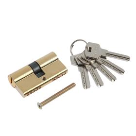 Цилиндровый механизм, 60 мм, английский ключ, 5 ключей, цвет золото Ош