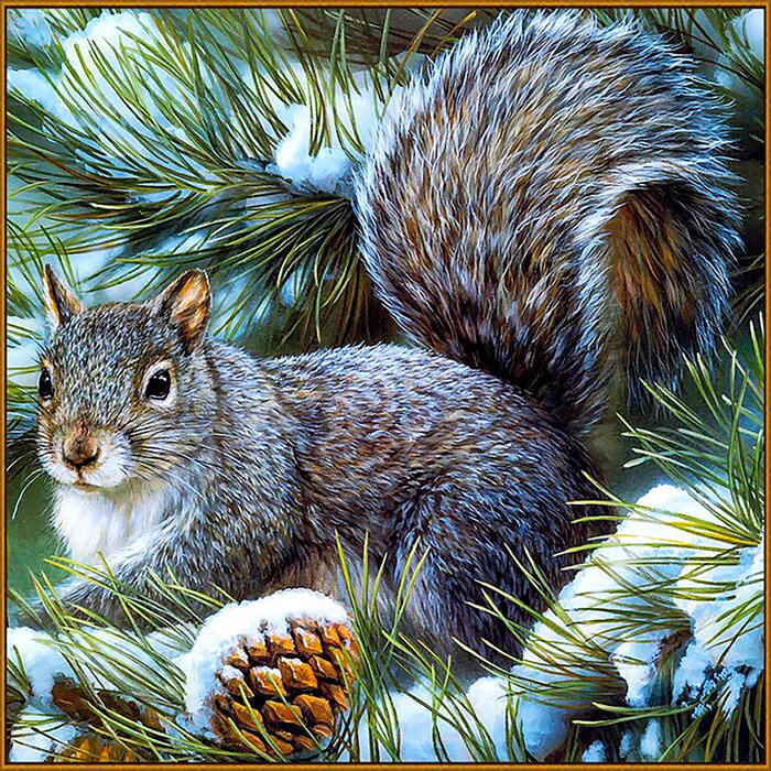 Алмазная мозаика "Белочка", 35 цветов