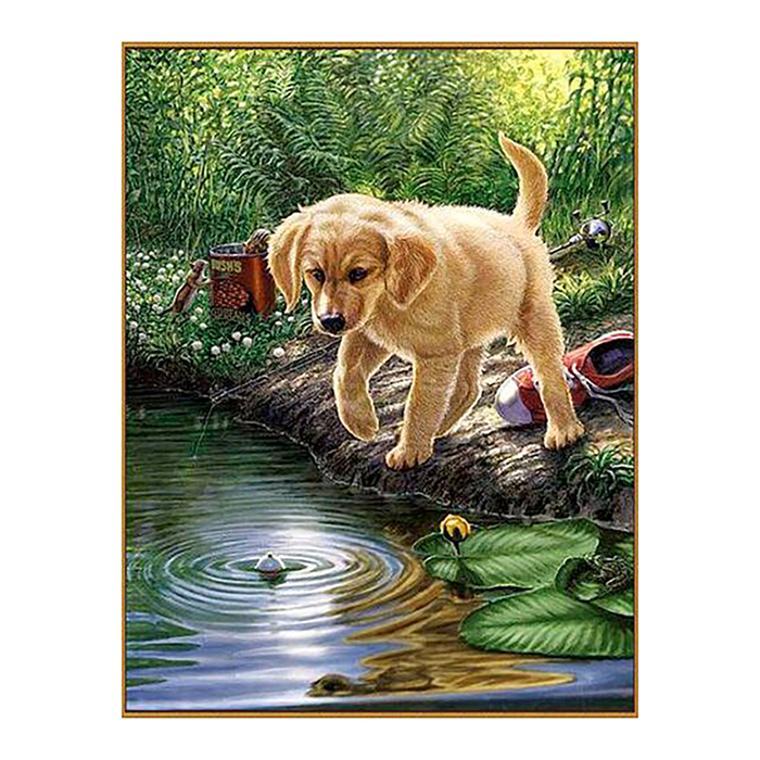 Алмазная мозаика "Первая рыбалка", 36 цветов