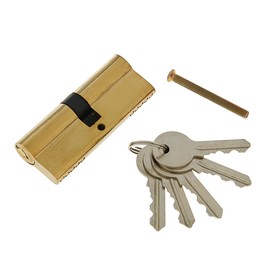 Цилиндровый механизм, 80 мм, английский ключ, 5 ключей, цвет золото Ош