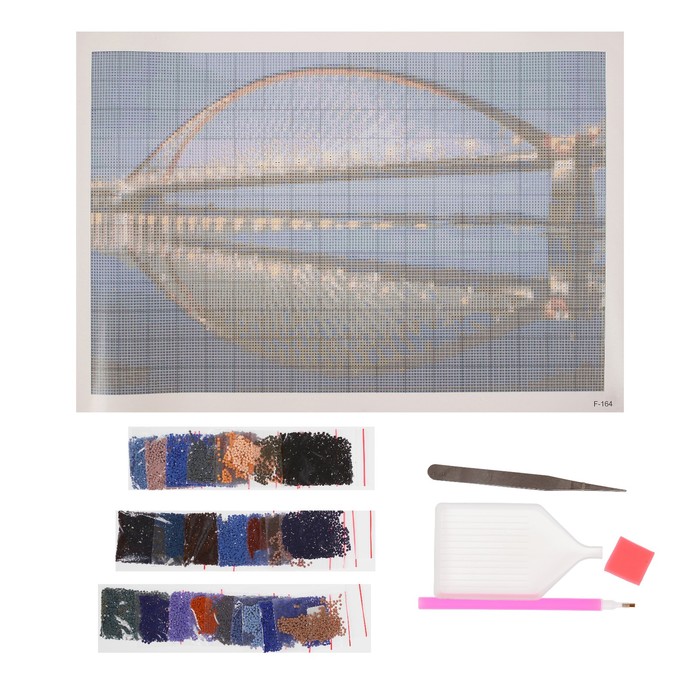 Алмазная мозаика "Бугринский мост", 27 цветов