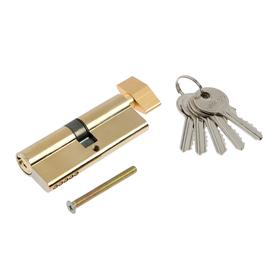 Цилиндровый механизм, 80 мм, с вертушкой, английский ключ, 5 ключей, цвет золото Ош