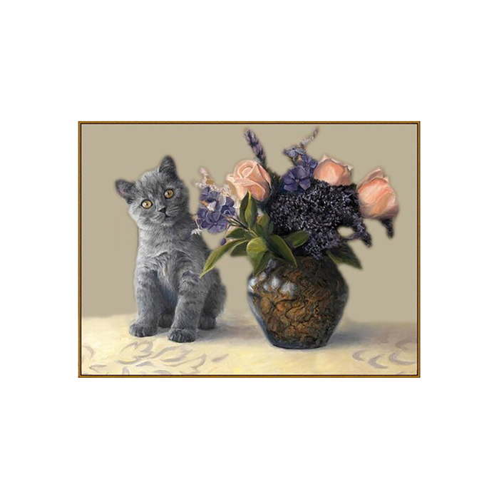 Алмазная мозаика "Милый котёнок", 37 цветов