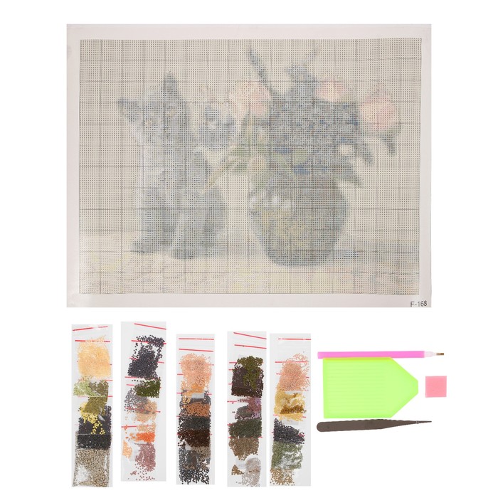 Алмазная мозаика "Милый котёнок", 37 цветов