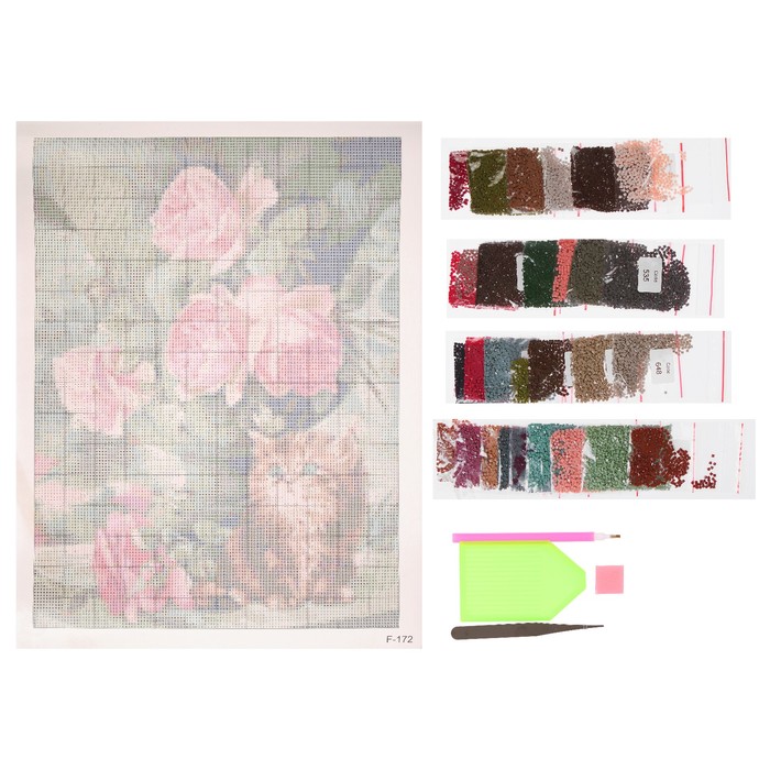 Алмазная мозаика "Утро в саду", 33 цвета