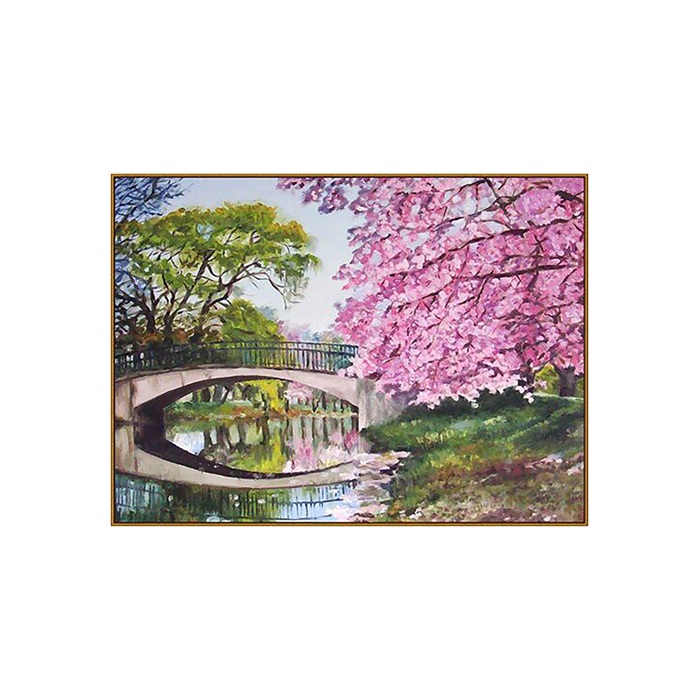 Алмазная мозаика "Сакура цветет", 24 цвета