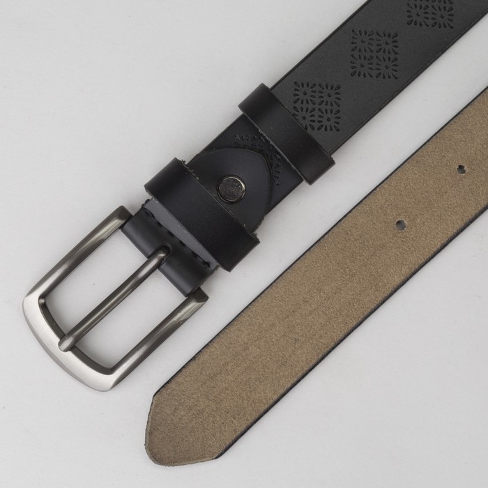 Ремень женский, пряжка тёмный металл, ширина - 3 см, цвет чёрный