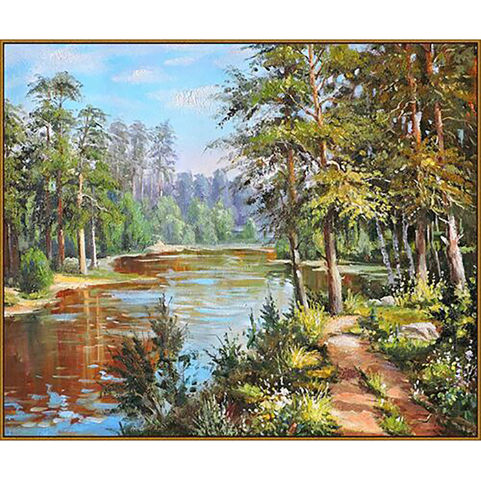 Алмазная мозаика "Летний пейзаж", 39 цветов