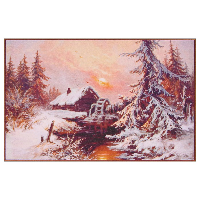 Алмазная мозаика "Водяная мельница", 47 цветов