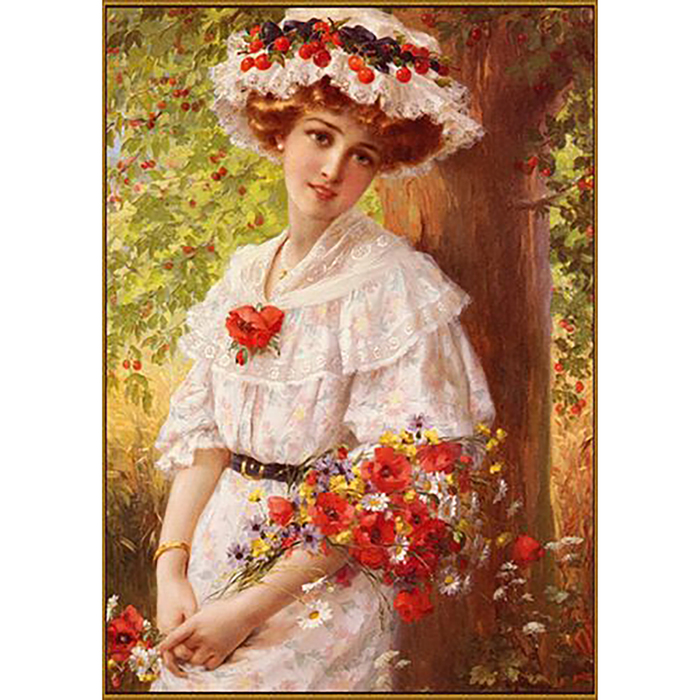 Алмазная мозаика "Под вишневым деревом", 43 цвета