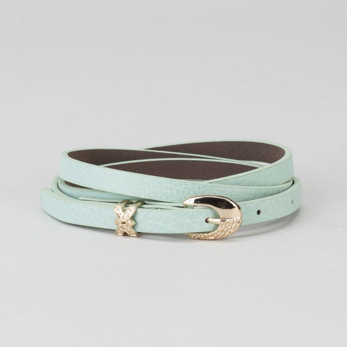 Ремень женский, пряжка и хомут золото, ширина - 0,8 см, цвет мятный
