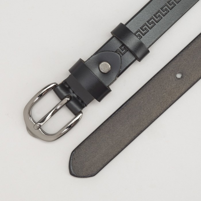 Ремень женский, пряжка тёмный металл, ширина - 2 см, цвет чёрный