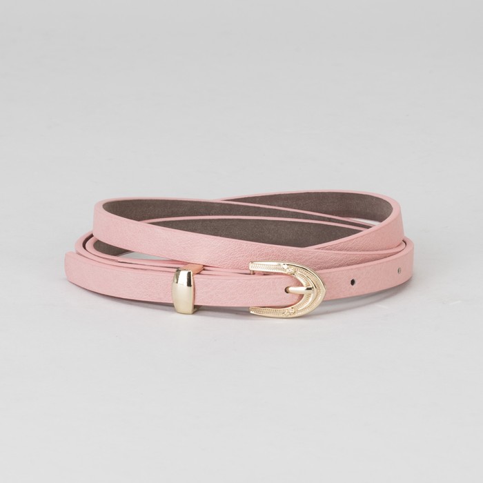Ремень женский, пряжка и хомут золото, ширина - 0,8 см, цвет розовый