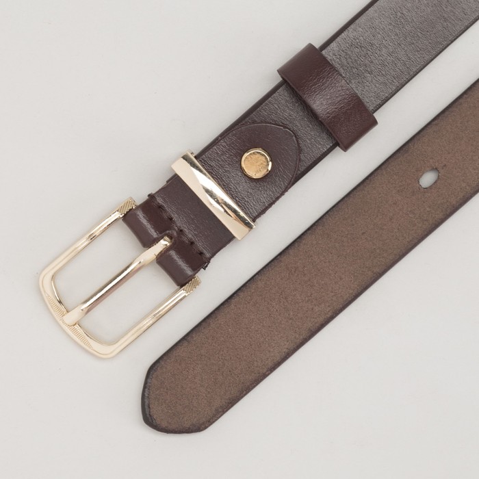 Ремень женский, пряжка и хомут золото, ширина - 2 см, цвет кофе
