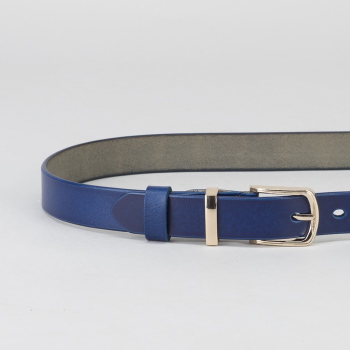 Ремень женский, пряжка и хомут золото, ширина - 2 см, цвет синий