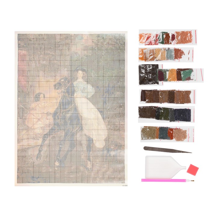 Алмазная мозаика "Всадница", 39 цветов