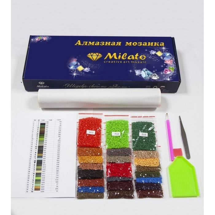 фото Алмазная мозаика «девушка с драконом», 51 цвет milato