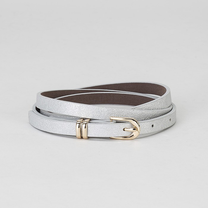 Ремень женский, пряжка и хомут золото, ширина - 0,8 см, цвет серебристый