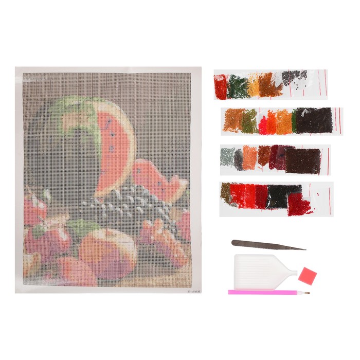 Алмазная мозаика "Натюрморт с арбузом", 27 цветов