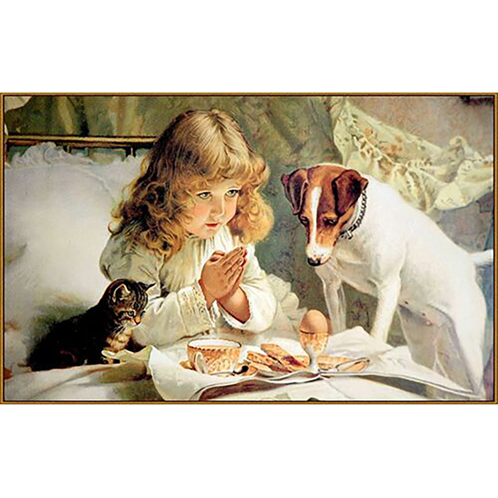 Алмазная мозаика "Утренняя молитва", 35 цветов