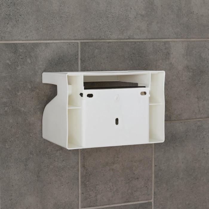 Держатель для туалетной бумаги с полочкой 18×11,5×12 см, цвет белый