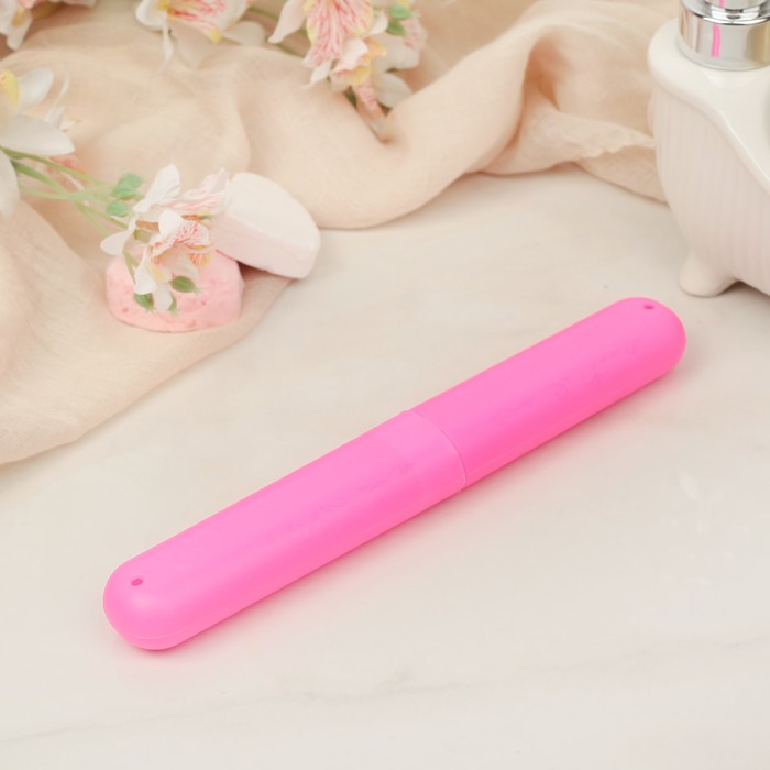 Футляр для зубной щетки 20 см с рисунком, цвета МИКС