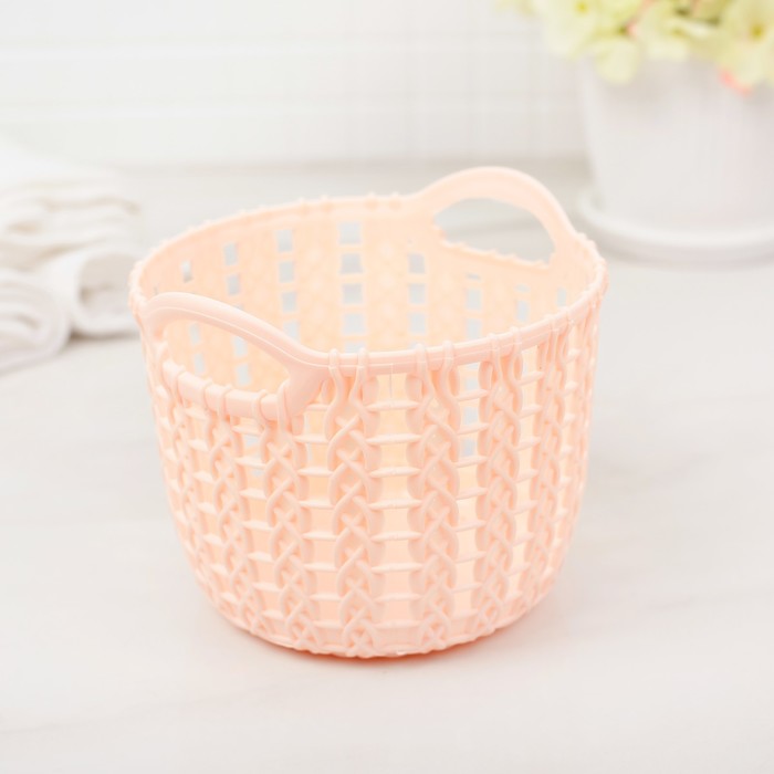 Корзина для хранения 11х11х19 см "Плетенение", цвет МИКС