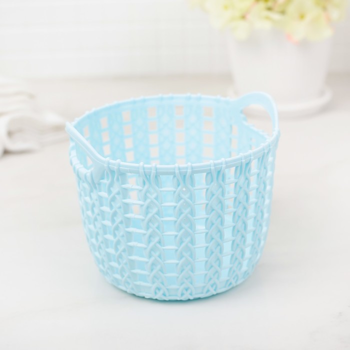 Корзина для хранения 11х11х19 см "Плетенение", цвет МИКС