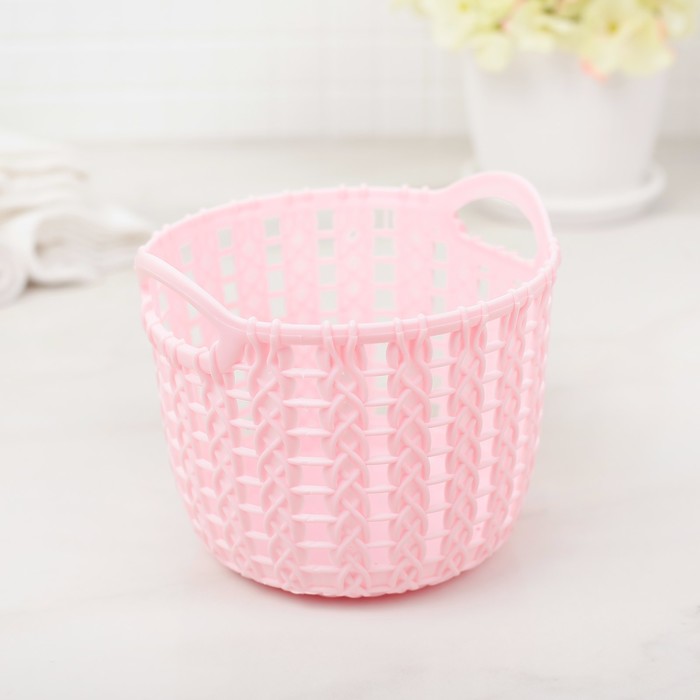 Корзина для хранения 11х11х19 см "Плетенение", цвет МИКС