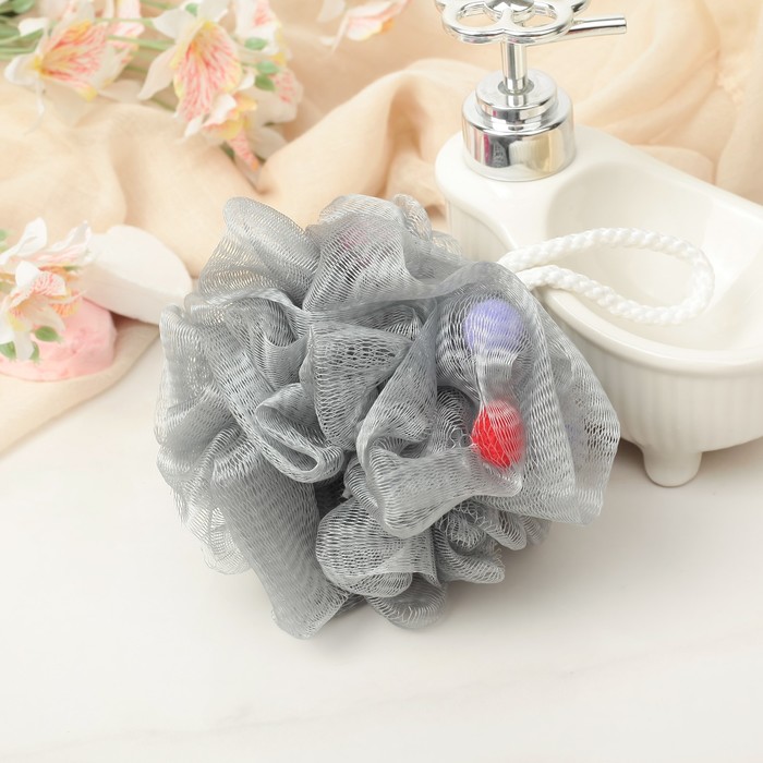 Мочалка для тела 30 гр. с поролоном, цвет МИКС