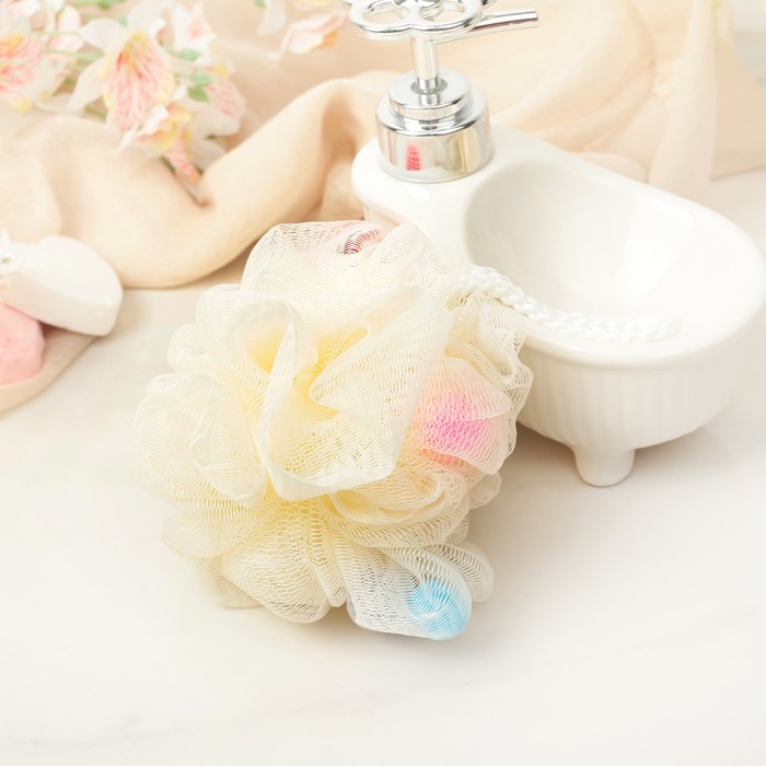 Мочалка для тела 30 гр. с поролоном, цвет МИКС