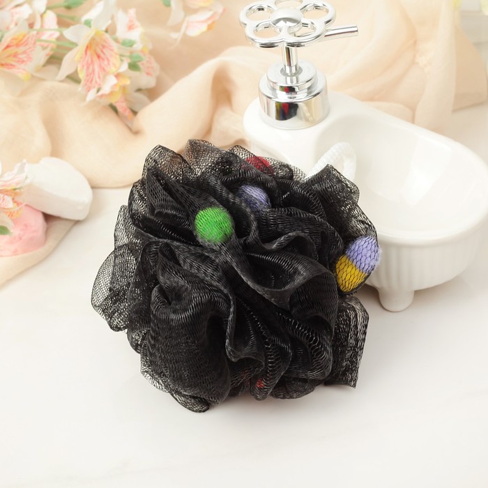 Мочалка для тела 30 гр. с поролоном, цвет МИКС