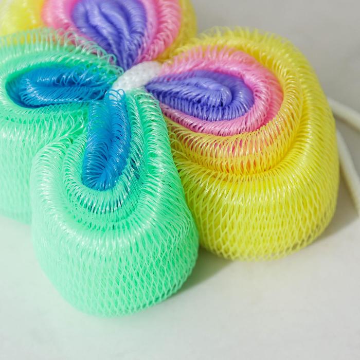 Мочалка для тела 30 гр. "Бабочка", цвет МИКС