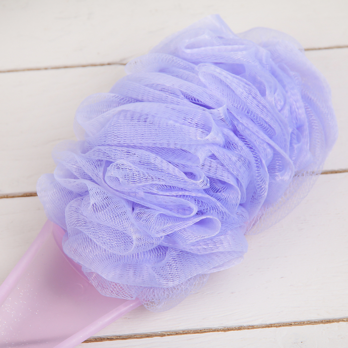 Мочалка для тела с ручкой гнущаяся, 35 гр, цвет МИКС