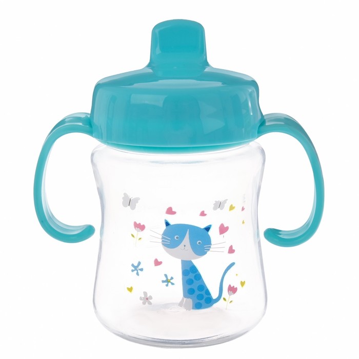 Поильник-трансформер 3 в 1, 210 мл, от 0 мес., цвет голубой, рисунок МИКС