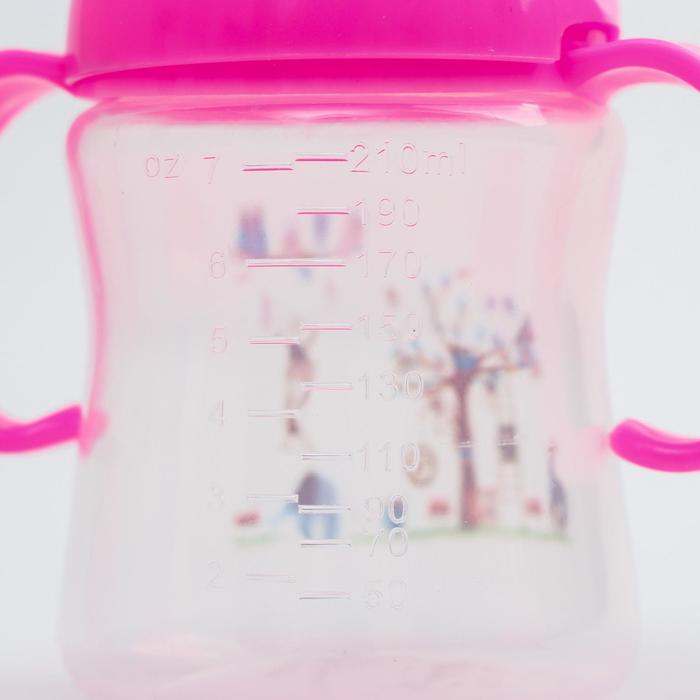Поильник-трансформер 3 в 1, 210 мл, от 0 мес., цвет розовый, рисунок МИКС