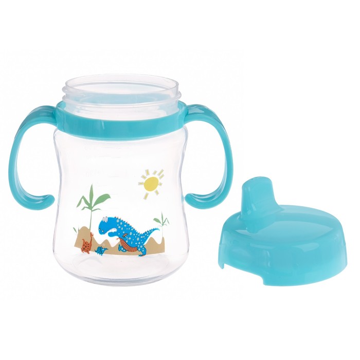 Поильник с твёрдым носиком, 210 мл, от 5 мес., цвет голубой, рисунок МИКС