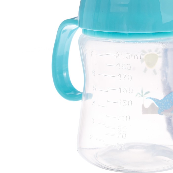 Поильник с твёрдым носиком, 210 мл, от 5 мес., цвет голубой, рисунок МИКС