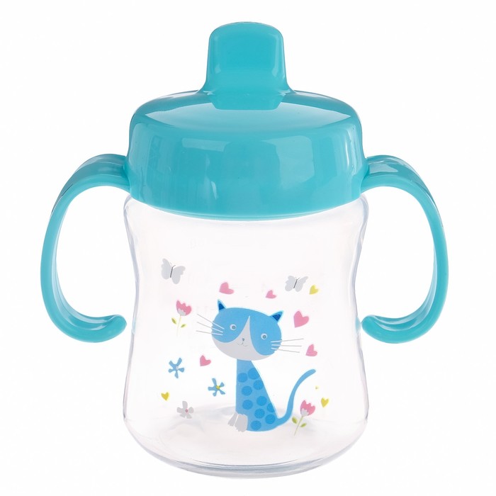 Поильник с твёрдым носиком, 210 мл, от 5 мес., цвет голубой, рисунок МИКС