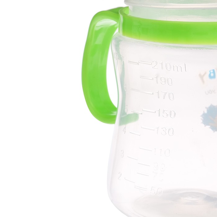 Поильник с твёрдым носиком, 210 мл, от 5 мес., цвет зелёный, рисунок МИКС