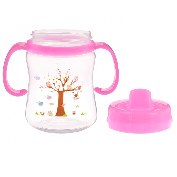 Поильник с твёрдым носиком, 210 мл, от 5 мес., цвет розовый, рисунок МИКС