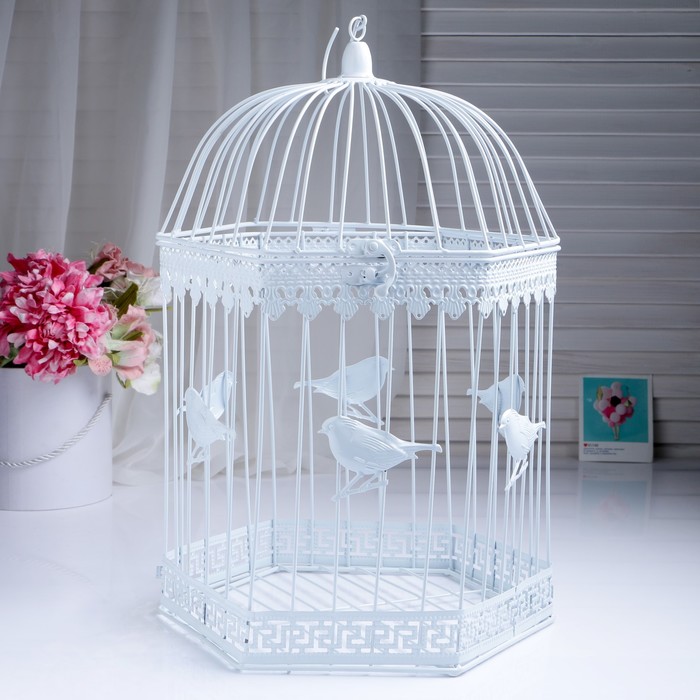 Клетка шестиугольная "Птицы", 28х48см