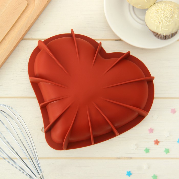 Форма для выпечки "Сердце", цвета МИКС