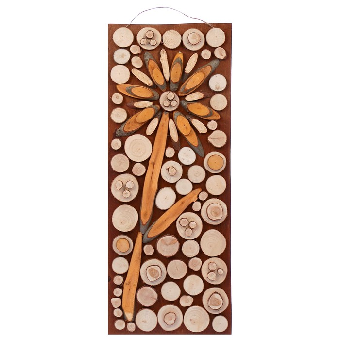 Панно "Ольховый цветок" 30х75см (срезы ольхи,можжевельника ,кедра и ели)