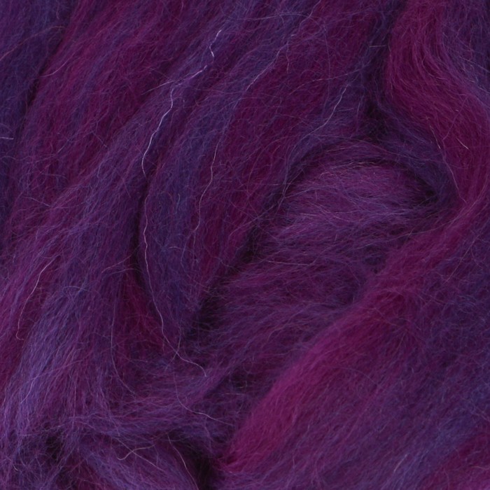 Шерсть для валяния 100% полутонкая шерсть 50гр (78 фиолетовый)