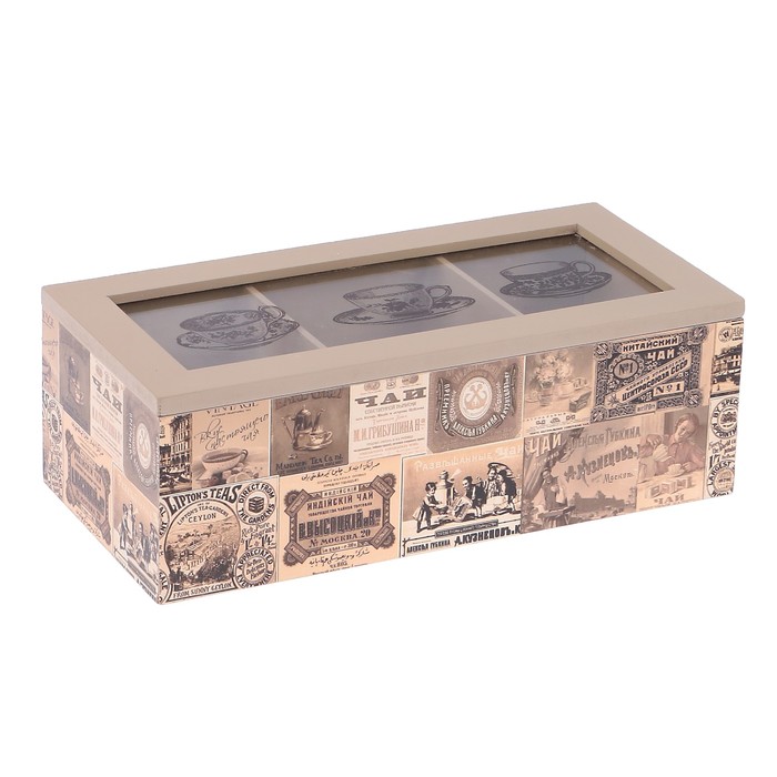 Шкатулка для чайных пакетиков "Чайная компания" 25х12х9 см