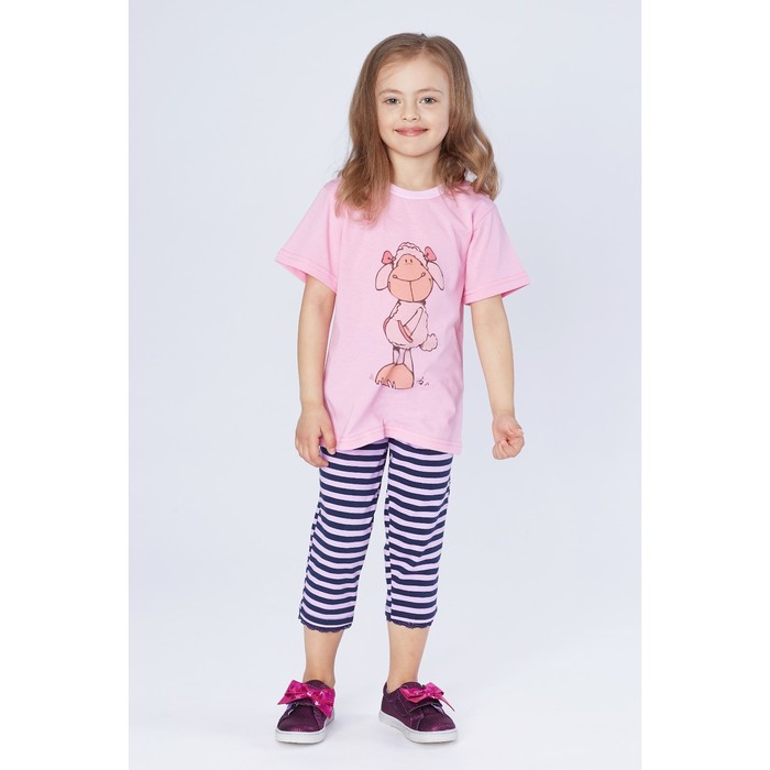 Бриджи для девочки, рост 98 см, цвет полоса тёмно-син.лаванда Л953