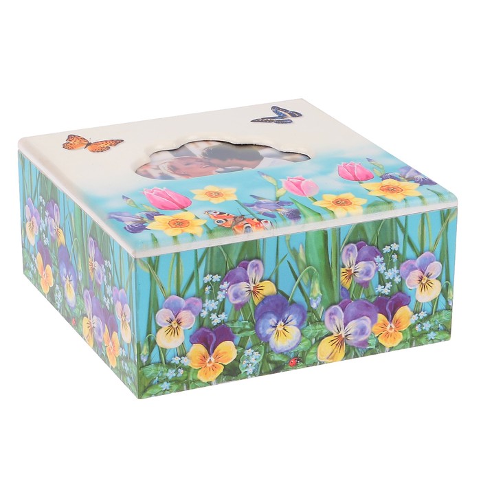 Шкатулка МДФ с фоторамкой "Лето" 20х20х9 см